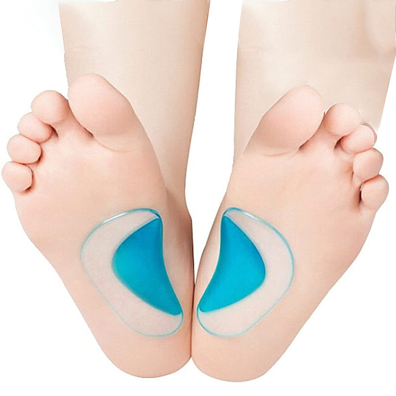 BOFUS 4 Pairs Gel Arch Insoles,Silicone Orthopedic Flat Feet Fallen Heel Spurs Orthotic Arch Support Insoles Plantar Fasciitis Shoe Arch Support Gel Heel Inserts Cushion Pads Cups for Women Men,Blue - NewNest Australia