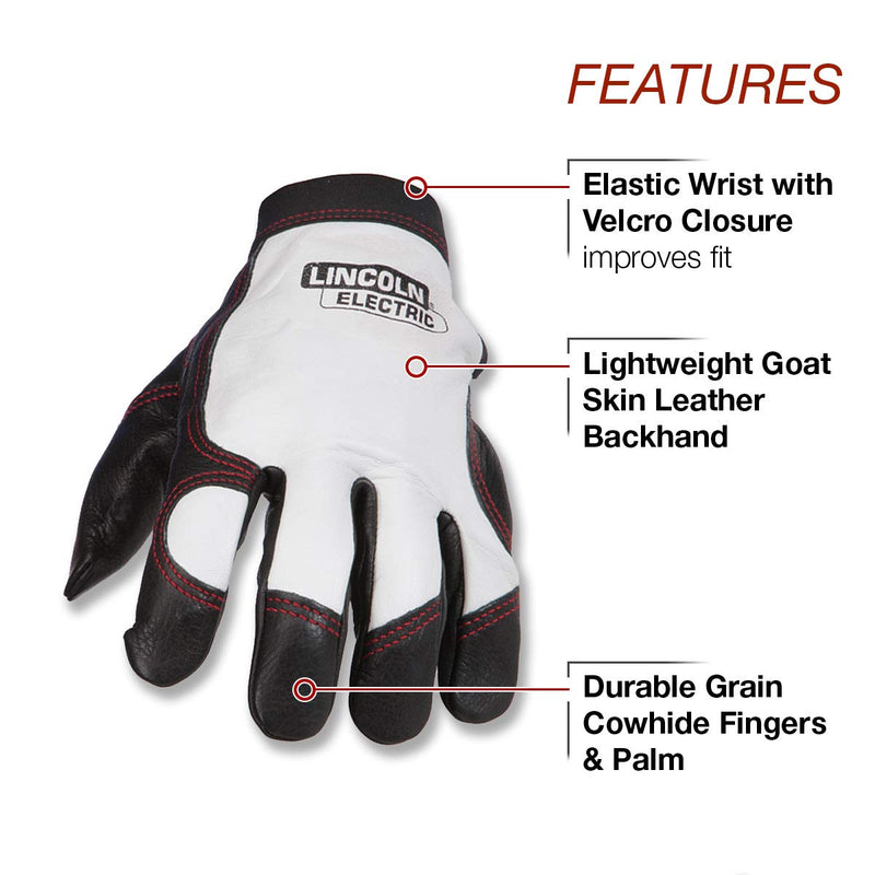 Lincoln Electric Women's Full Grain Leather Work Gloves | Padded Palm | Women's Small | K3231-S - NewNest Australia