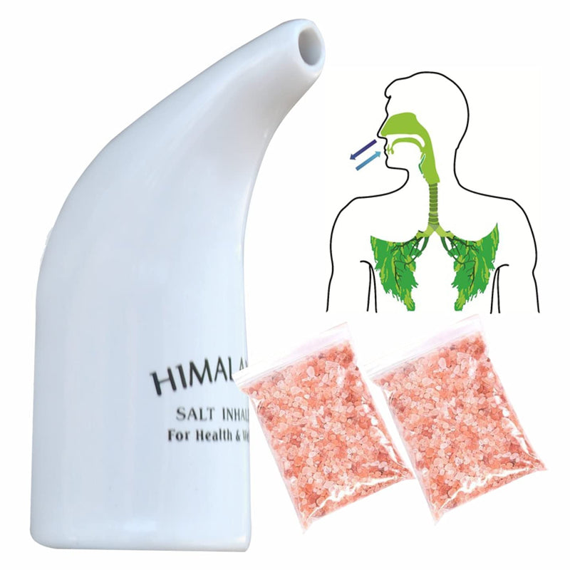 Health Original Himalayan Salt Inhaler Pipe Ceramic Filled with 100% Pure Himalayan Salt - with hygienic with 200Grm Salt Free (Pack of 1 Salt Inhaler) 200 g (Pack of 1) - NewNest Australia