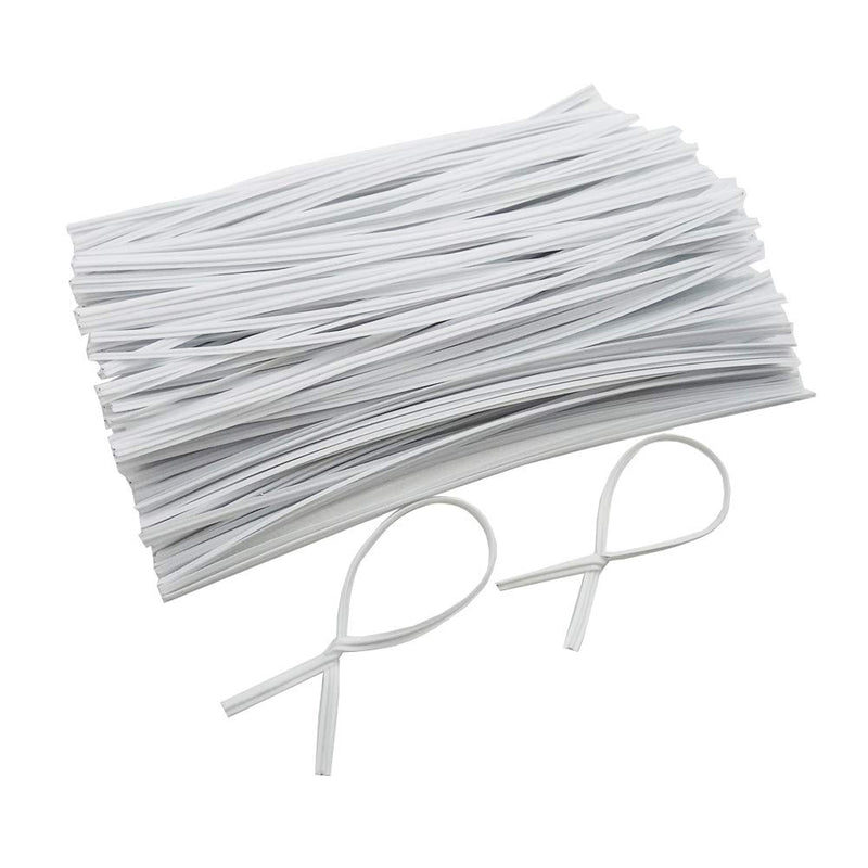 H-Laner 250 Pcs Metallic Twist Cable,Twist Tie,Reusable Fastening 5" Plastic White Twist White-250pcs - NewNest Australia