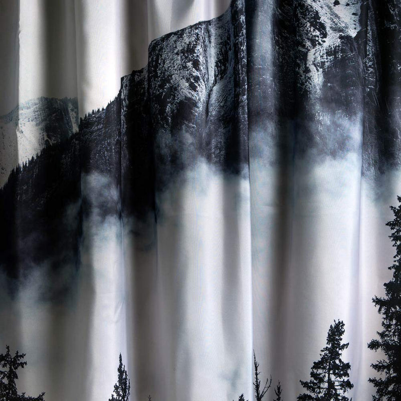 Ofat Home Green Mountain Shower Curtain for Bathroom, Foggy Forest Fabric Curtains, Misty Nature Photo Country Style Park, Art Decor Stall Liner with Hooks, 72x72 inch,Heavy Fabric 150GSM - NewNest Australia