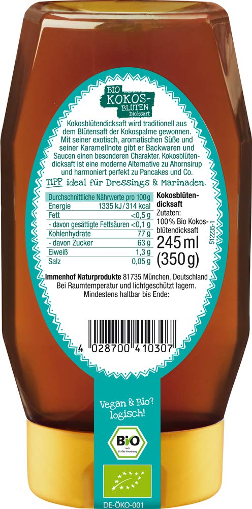 Immenhof organic coconut blossom syrup, 245 ml - NewNest Australia