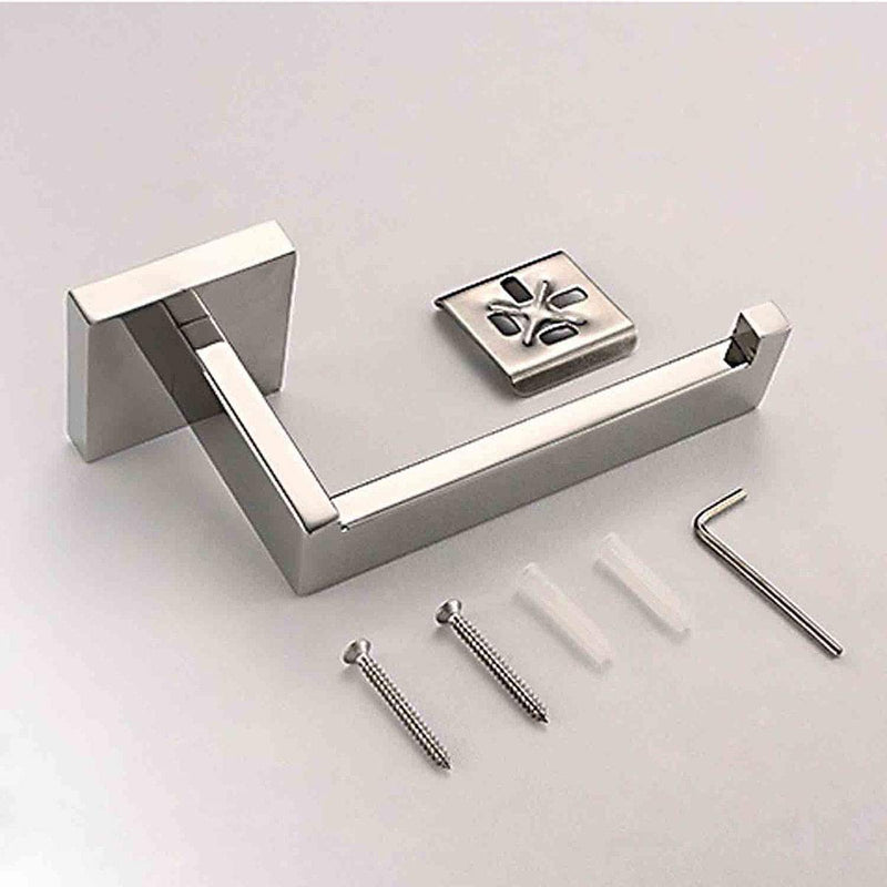 ThinkTop 2pcs Luxury SUS304 Stainless Steel Chrome Finished Toilet Paper Holder Roll Hanger Square Wall Mounted Mirror Polished Bathroom Accessories Silver 2 - NewNest Australia