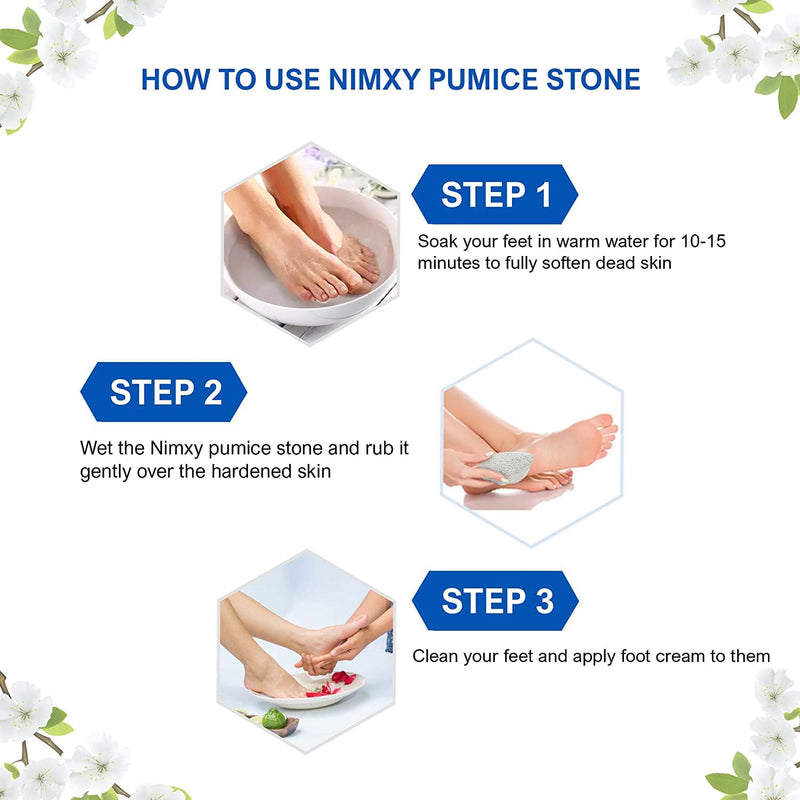 NIMXY Pumice Stone for Feet and Hands 1 Pc – Feet Hard Skin Remover – Foot Scrubber for Dead Skin Removal – Natural Foot File and Callus Remover for Skin Exfoliation (Grey) - NewNest Australia