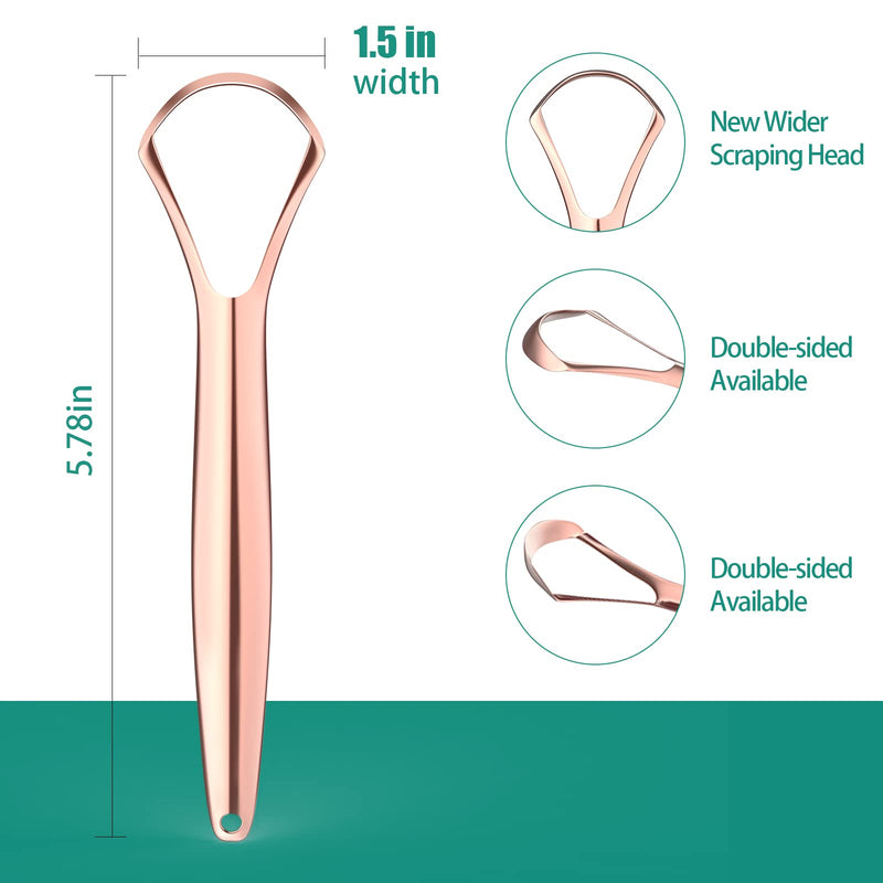 Ronavo Tongue Scraper (2 Pieces), Tongue Cleaner Healing Bad Breath (Medical Quality), Stainless Steel, Bpa Free, Metal Tongue Scraper, Tongue Brush Fresh Breath In Seconds L Tongue Cleaner -2 Color - NewNest Australia
