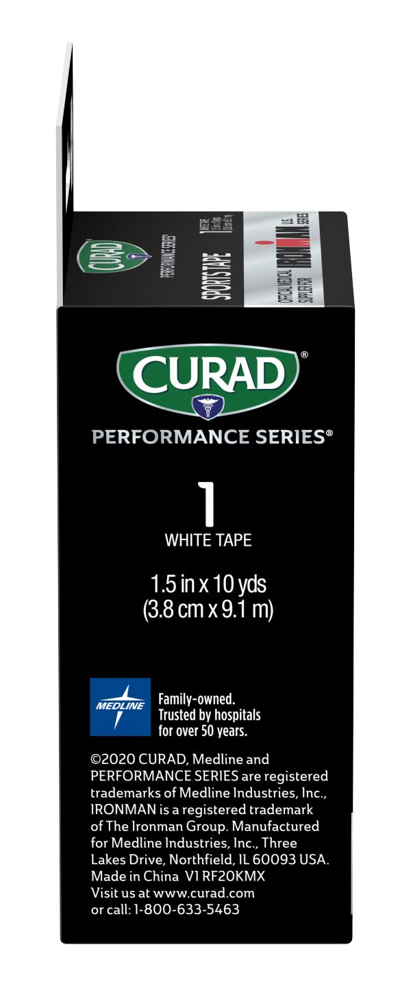 CURAD Performance Series Ironman Sports Tape, White with Red, 1.5" x 10yds 1 Count - NewNest Australia