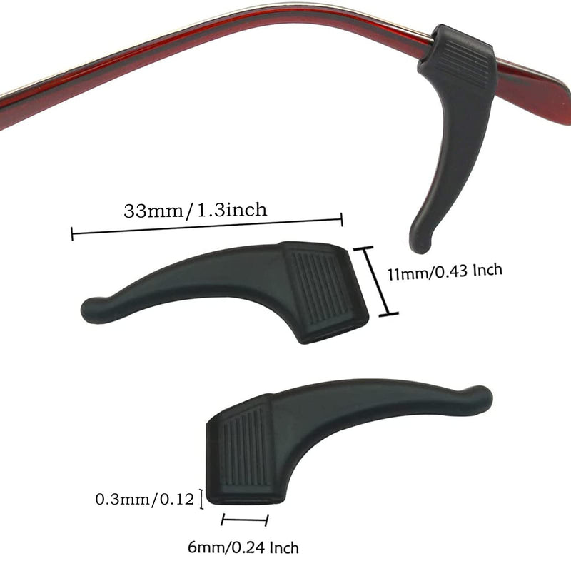6 Pairs Ear Hooks for Glasses,Anti Slip Glasses Retainers,Anti-Slip Ear Hook Grip,Silicone Glasses Temple Tip Holders Anti-Slip Protectors,Ear Hook Eyeglass Temple Tip for Sunglasses and Glasses - NewNest Australia