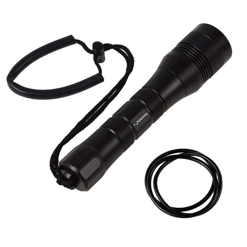 SecurityIng Waterproof 1000 Lumens Cree XM-L2 LED Diving Flashlight UnderWater 150m Depth Bright LED Lighting Lamp Dive Lights Torch for Diving Titanium - NewNest Australia