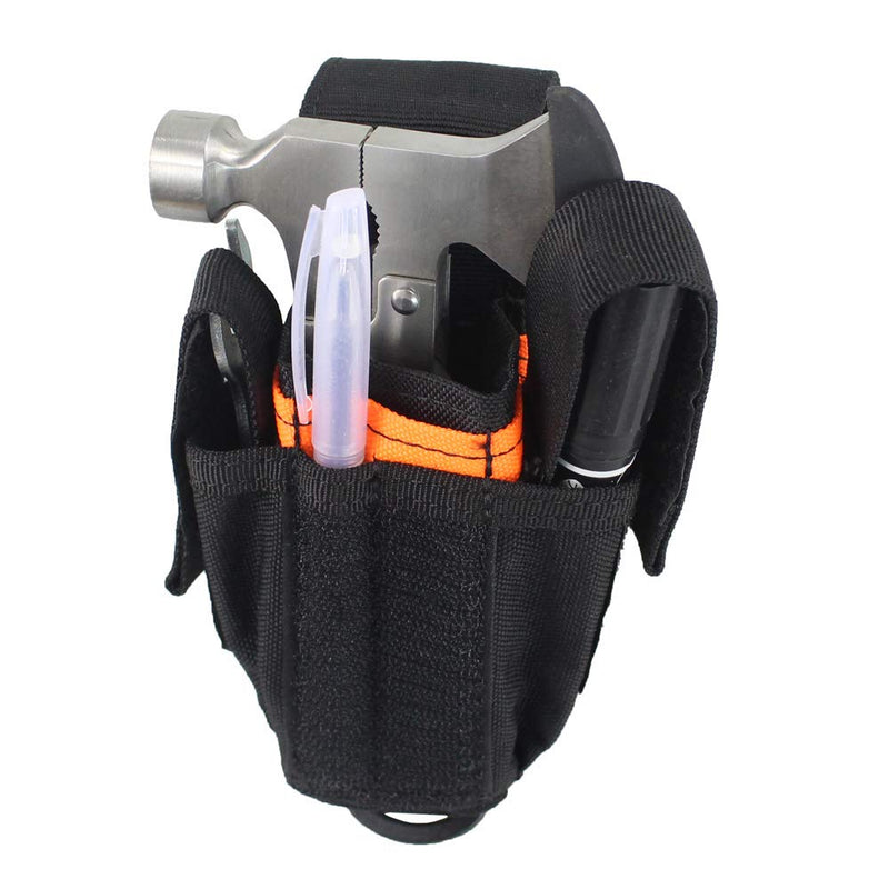 Depring Tool Holster Sheath Universal Multi Pockets Tool Organizer Heavy Duty Construction MOLLE Pouch (Black) Black - NewNest Australia