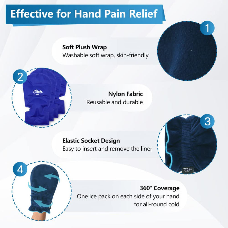 Hilph cooling gloves chemotherapy ice pack, newly improved super soft fabric, cold and heat therapy for finger pain, hand pain, swelling, chemo with 4 gel cooling pads L - NewNest Australia