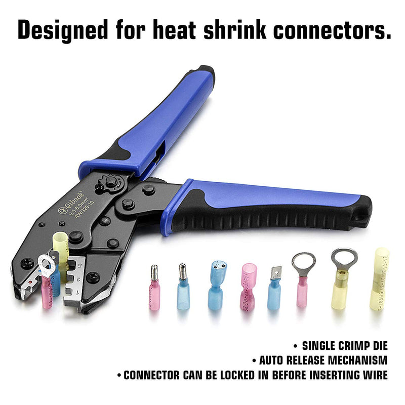 Qibaok Crimping Tool Ratcheting Wire Crimper for Heat Shrink Connectors Ratchet Terminal Crimper Wire Crimp Tool Crimping Tool For Heat Shrink Connectors - NewNest Australia