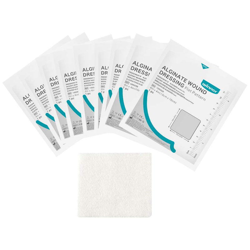 Winner Medical Calcium Alginate Wound Dressing Pads 4'' x 4'', Sterile (Box of 10) Antimicrobial, Non-Stick Padding, Highly Absorbent & Comfortable| Flexible & Gentle on The Skin, Faster Healing - NewNest Australia