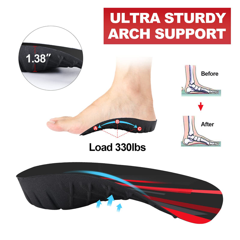 330+ Lbs Plantar Fasciitis 3/4 Insoles, High Arch Orthotic Inserts For Women Men, Flat Feet, Overpronation, Pain Relief For Walking, Standing, Durable, Strong Support - NewNest Australia
