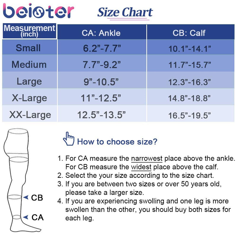 Beister Medical Open Toe Knee High Calf Compression Socks for Women & Men, Firm 20-30 mmHg Graduated Support Hosiery for Varicose Veins, Edema, Flight, Pregnancy （A Pair） Beige M - NewNest Australia