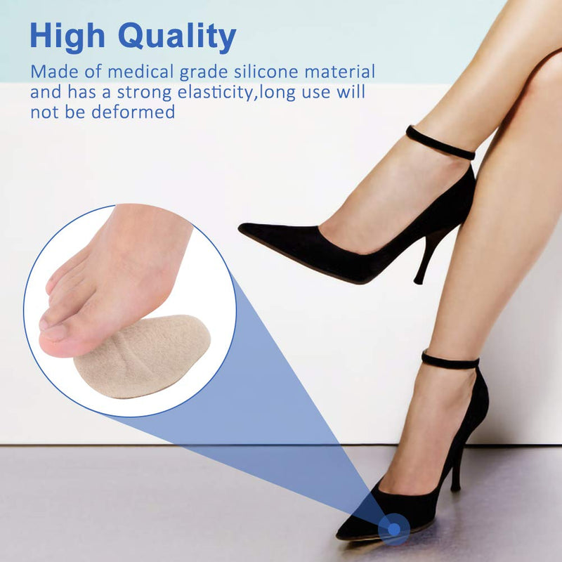Haofy Forefoot Insoles, Bunion Pads For Pain Relief, 2 Pairs Of High Heels Cushion, Suede Gel Insoles, Non-Slip Metatarsal Padding, Forefoot Pads For Women - Beige - NewNest Australia