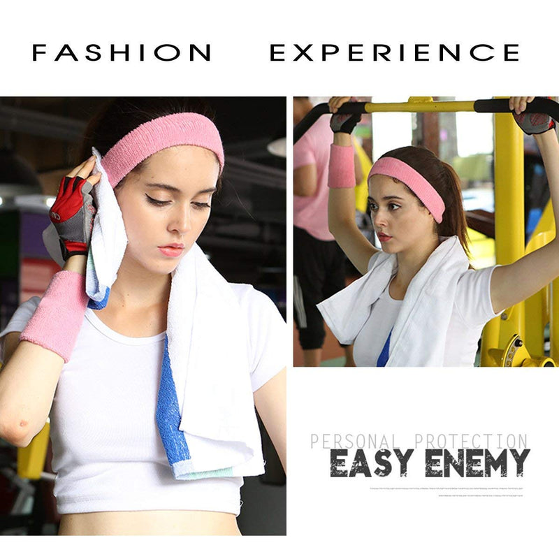 Payanwin 10 PC Sports Wristbands, Wrist Sweatbands for Men & Women, Stretchy & Sweat Absorbing Cotton Terry,Perfect for Basketball, Football, Tennis, Soccer, Running & Working Out (Blue) - NewNest Australia
