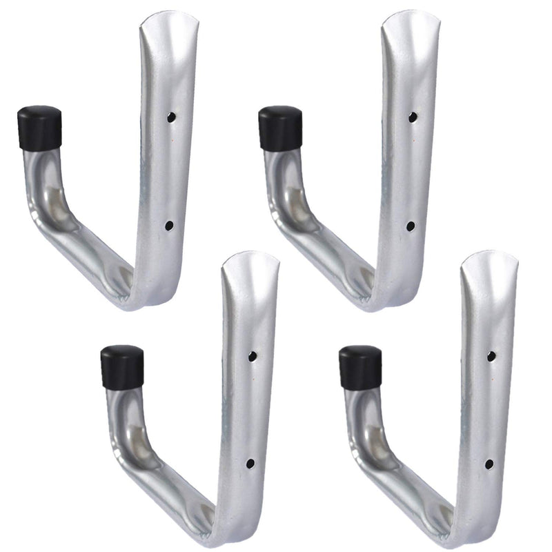 NewNest Australia - 4 PCS Heavy Duty Utility Hook Garage Storage Hook Hanger Wall Mount Storage Holder Hanging Organizer Perfect for Ladders Folding Chairs Surf Boards Fishing Poles Garden Tools Swimming Tools 