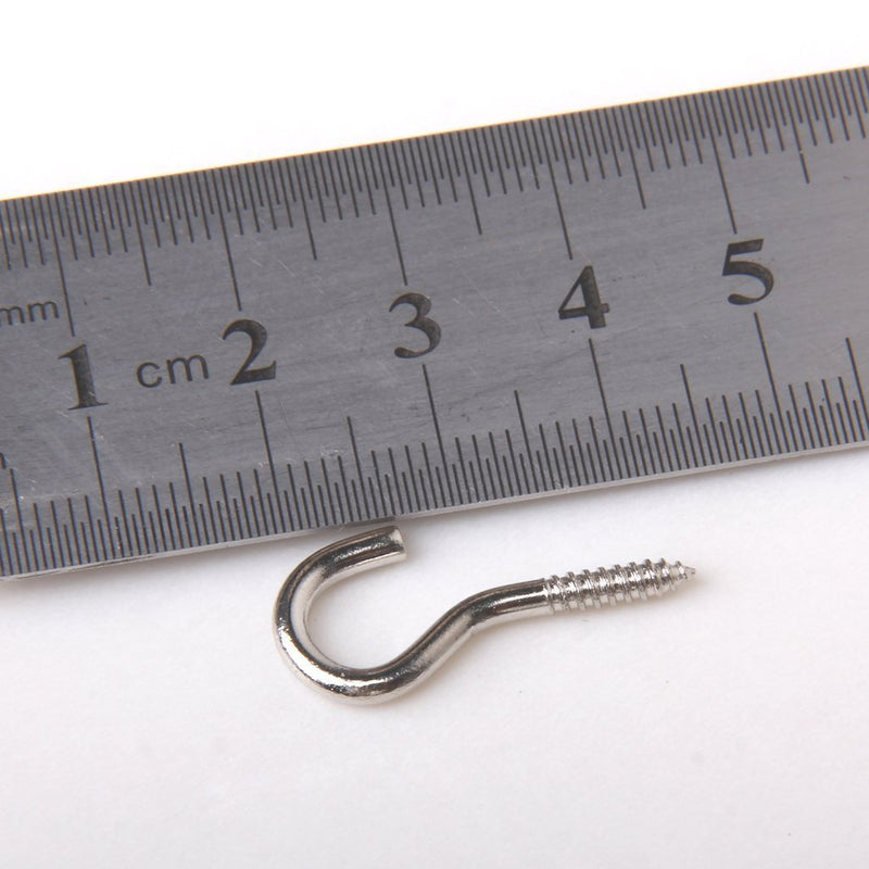 NewNest Australia - CJESLNA 50pcs Screw Hook Eye Silver 