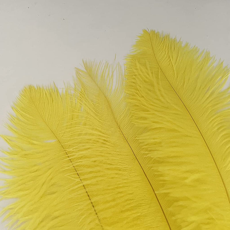 5pcs Ostrich Feathers 16-18inch(40-45cm) for Wedding Party Centerpieces Halloween Christmas Home Decorations (Yellow) yellow - NewNest Australia