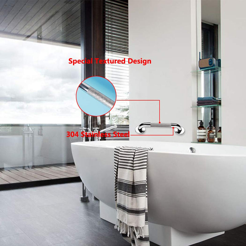 Bathroom Grab Bar HONPHIER® Anti-Slip Grab Rails SUS 304 Stainless Steel Towel Rails Safety Shower Handrails Support Rail, Toilet Grab Handle (12inch/300mm) 1 - NewNest Australia