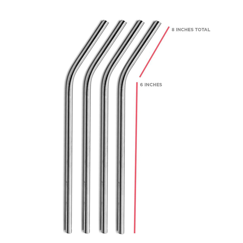 SipWell Stainless Steel Drinking Straws, Set of 4, Free Cleaning Brush Included 8.46 Inches Long - 6mm - NewNest Australia