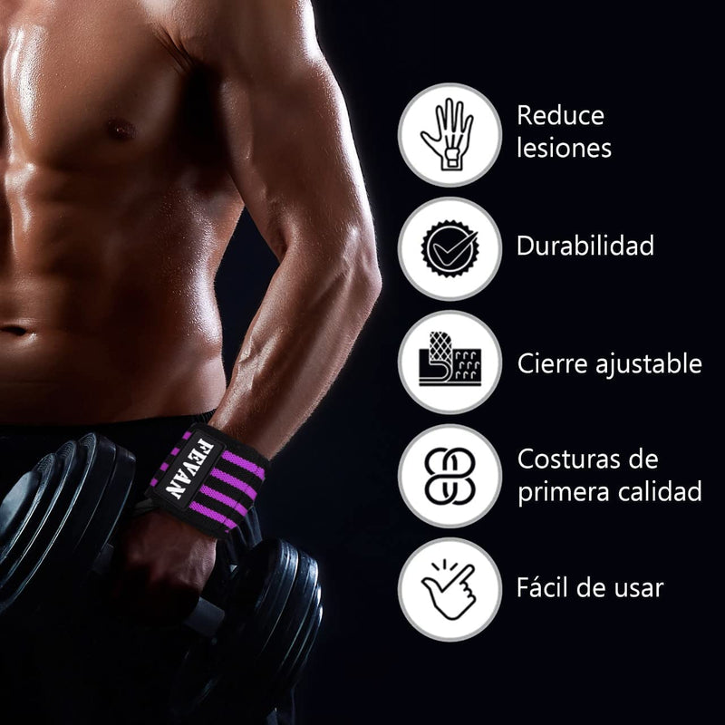 FEVAN 2 Pack Adjustable Wrist Support Crossfit Unisex Wrist Support Carpal Tunnel Sports Wrist Support Fitness Weights and Gym (Pink/Black) - NewNest Australia