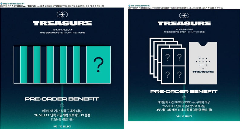 Treasure The Second Step : Chapter One 1st Mini Album PhotoBook Version A-Blue Cover CD+150p PhotoBook+2p Selfie PhotoCard+1p Postcard+1p Sticker+Tracking Kpop Sealed - NewNest Australia