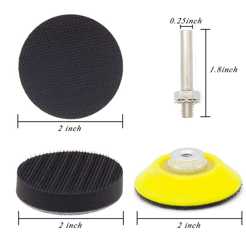 180 Pieces 2 Inch Sanding Disc, GOH DODD Wet Dry Sandpaper with Soft Foam Pad and Backer Plate 1/4" Shank, 60-10000 Variety Grits Grinding Abrasive Sand Paper for Auto Metal Wood Grass Jewelry 180 Pieces - NewNest Australia