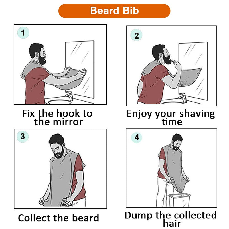XIAOCAI Beard Apron, Beard Trimming Catcher Cape for Shaving Haircut, Waterproof Non-Stick Hair Catcher Grooming Cloth with 2 Suction Cups, Gifts for Men - NewNest Australia