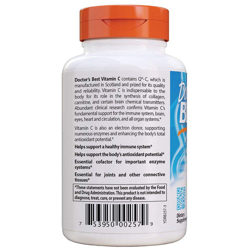 Doctor's Best Vitamin C with QualiC 1000 mg NonGMO Vegan Gluten Free Soy Free Sourced from Scotland Veggie Caps, 120 Count - NewNest Australia