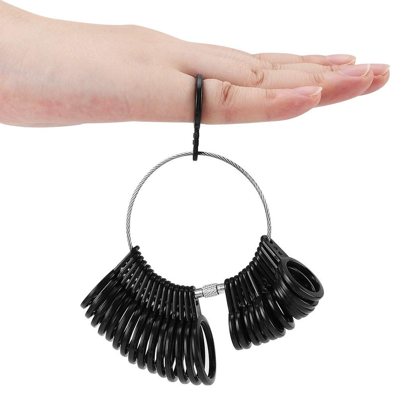 Accmor Ring Size Measuring Tool with Plastic Ring Mandrel & Ring Sizer Guage, Four Size Ring Stick Jewelry Mandrel and Ring Gauge Finger Sizing for Jewelry Making Black Ring Guage - NewNest Australia