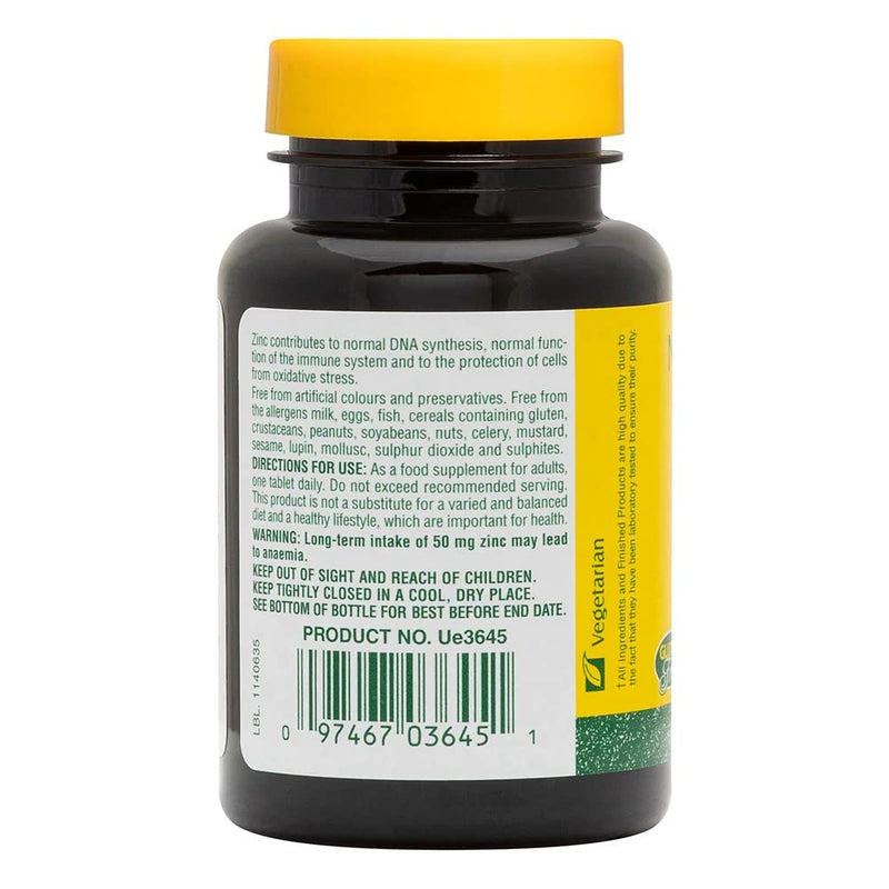 NaturesPlus Zinc Tablets 50mg - Highly Bioavailable Zinc Supplement, Immune Support, Skin, Hair, Nails, Fertility and Focus - Gluten Free - 90 Vegetarian Tablets - NewNest Australia