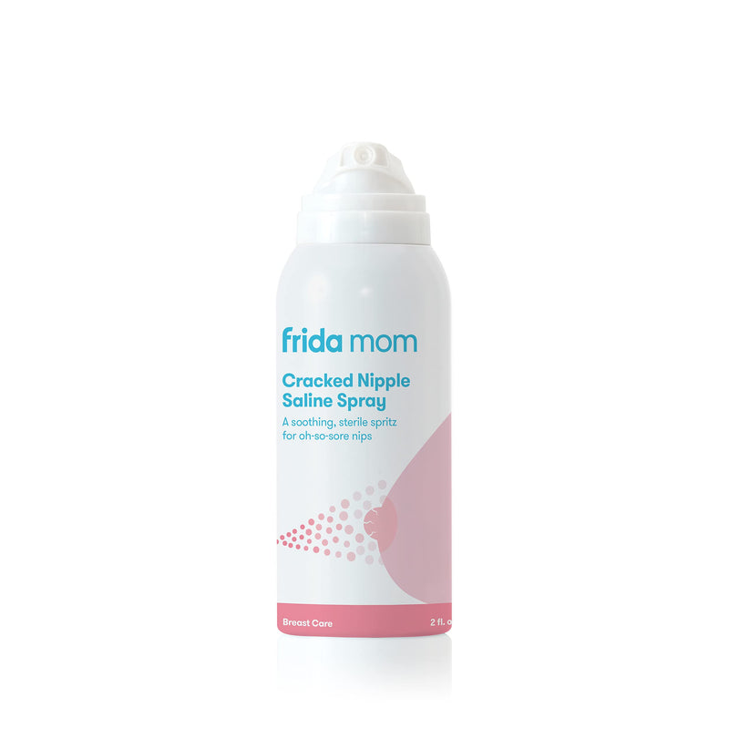 Frida Mom Cracked Nipple Soothing Spray | All-Natural Saline Spray to Heal Sore, Cracked Breastfeeding Nipples | Spray + Air-Dry | Gentle for Baby + Mom | 2 Fl oz Cracked Nipple Spray White - NewNest Australia
