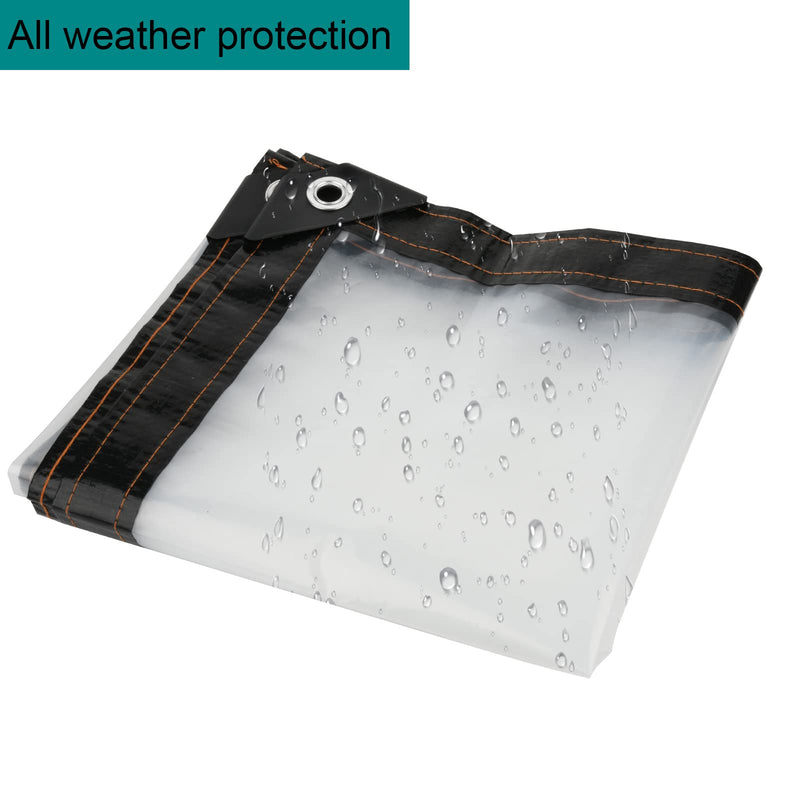 Cosmos 2Pcs Clear Tarp 39x39IN Heavy Duty Tarp Cover Waterproof Tarpaulin PVC Tarpaulin with Grommets Multi Purpose for Gardening Camping Traveling - NewNest Australia