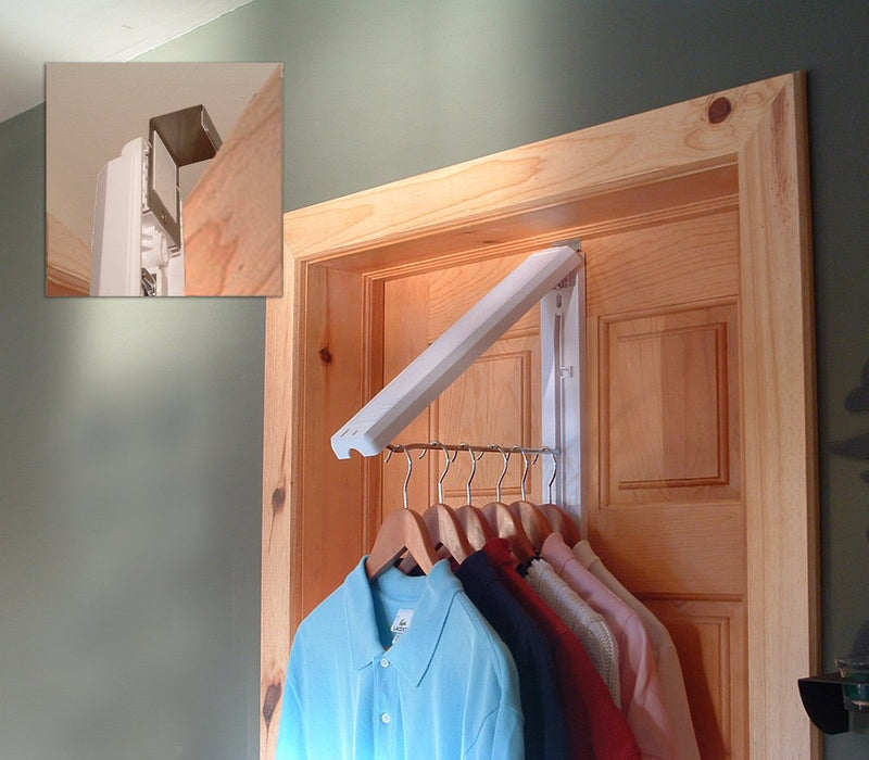 InstaHanger Closet Organizer, The Original Folding Drying Rack, Wall Mount, Includes "Over Door Bracket" For 1 3/8" Thick Doors Only - NewNest Australia