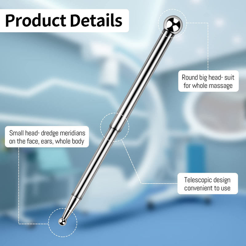 Acupuncture Pen Retractable Stainless Steel Massage Pen Facial Reflexology Tools Trigger Point Massager Tool for Whole Body Massage, Meridian-Dredge with English Instruction & Storage Bag stainless steel acupuncture pen - NewNest Australia