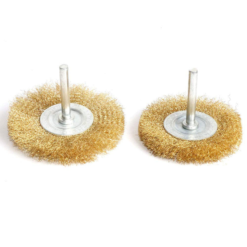 FPPO Brass Wire Wheel Brush Kit for Drill,Crimped Cup Brush with 1/4-Inch Shank,0.13mm True Brass Wire,Soft Enough to Cleaning or Deburring with Less Scrach - NewNest Australia