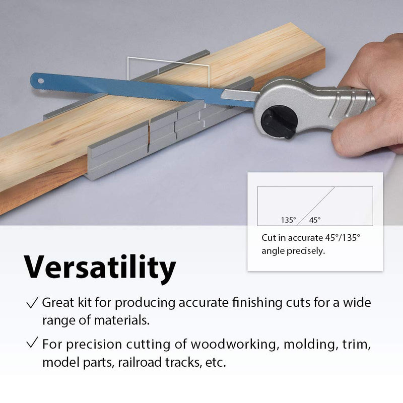 FIRSTINFO Metal Small Aluminum Miter Box 5.5 Inch Small Tiny Mitre Box for Manual Saw for Hand Saw 3 Cutting Angles - NewNest Australia