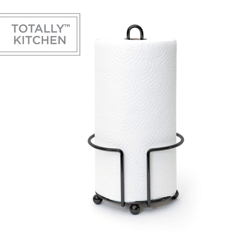 NewNest Australia - Totally Kitchen Paper Towel Holder | Simple Tear Standing Paper Towel Dispenser | Heavy Duty Metal Construction | Fits All Size Rolls | Matte Black 