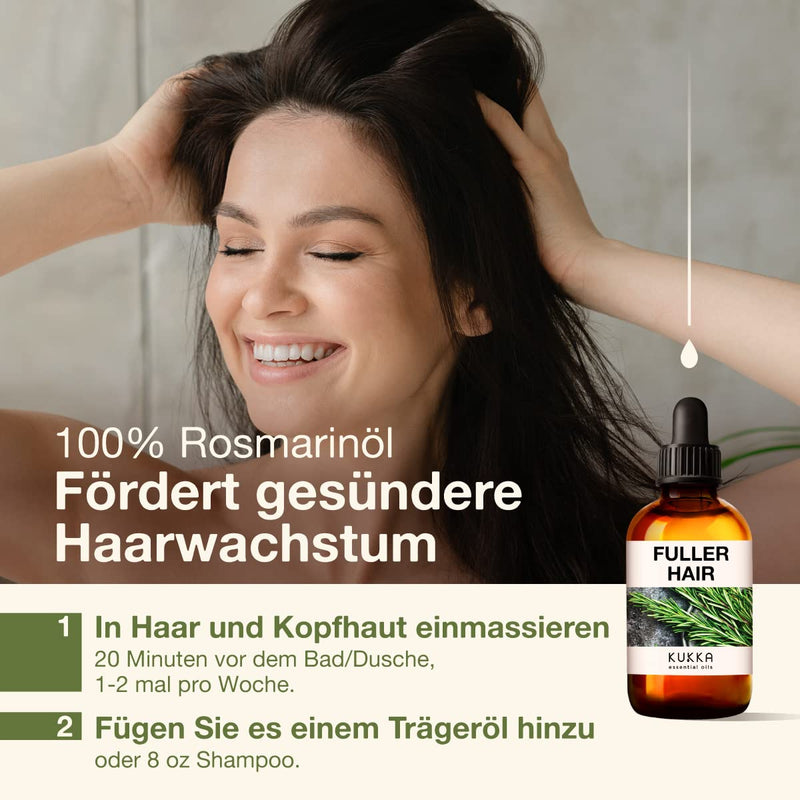 Kukka Rosemary Oil For Hair Growth (118Ml) - 100% Natural Pure Undiluted Rosemary Essential Oil Hair For Skin, Diffuser, Dry Scalp And Aromatherapy - Rosemary Hair Oil For Hair Loss - NewNest Australia