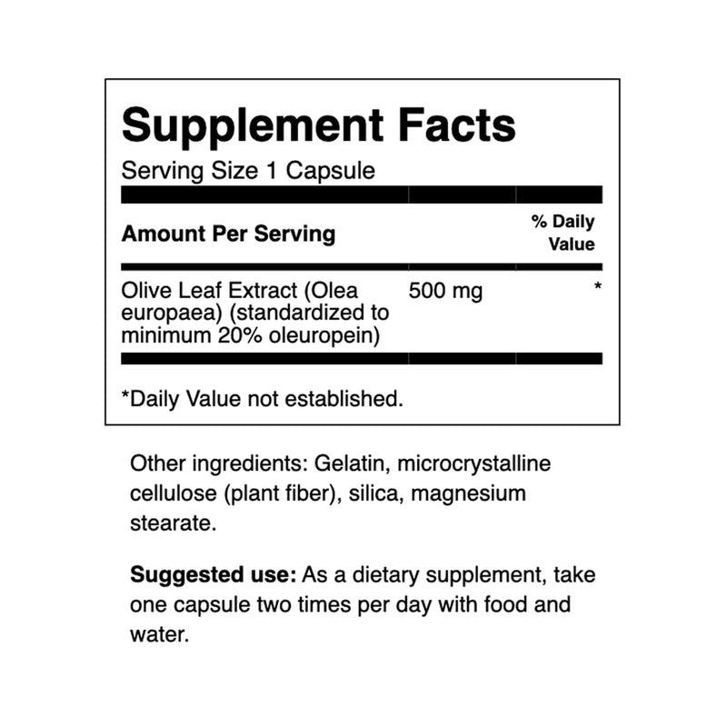 Swanson Olive Leaf Extract Capsules with 20% Oleuropein - Provides Immune Support, Promotes Cardiovascular System Health, and Supports Healthy Blood Pressure - (120 Capsules, 500mg Each) 1 - NewNest Australia