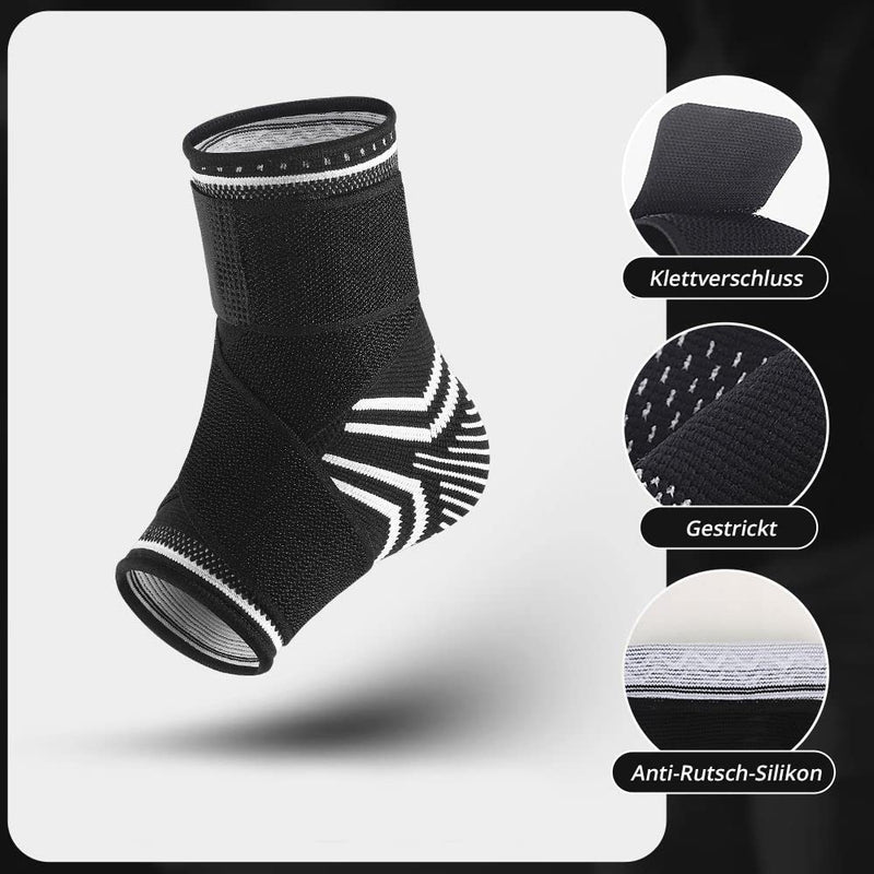 Milaiun Ankle Brace, 1 Pair Ankle Brace With Velcro Fastening For Men And Women, Foot Brace Ankle Support For Sports Protection, Arthritis, Plantar Fasciitis (M, Black) - NewNest Australia