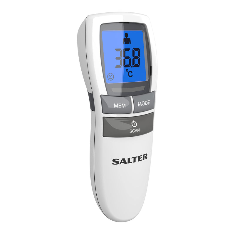 Salter TE-250-EU No Touch Infrared Thermometer, Forehead Mode, Objects and Liquids, Night Mode, Fever Alarm, 30 Memory Recall, One Second Reading, Backlit Display, No Touch Thermometer - NewNest Australia