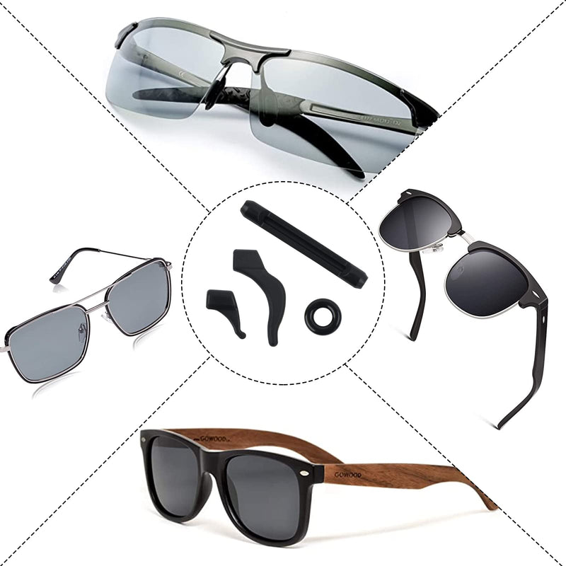 Kysun 16 Pairs Of Glasses Non-Slip, Glasses Non-Slip Holder, Silicone Non-Slip Glasses Holder, Glasses Non-Slip Temple Ends, Glasses Non-Slip Ring, Non-Slip Reading Glasses Accessories, Black, Bronze, 32 Lang - NewNest Australia