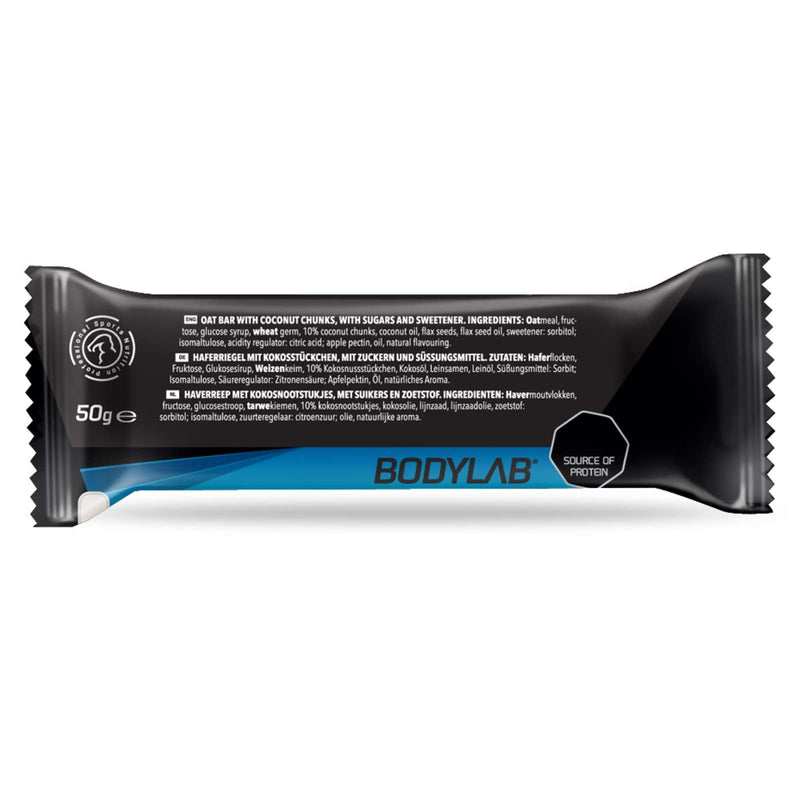 Bodylab24 Energy Oats Bar Coconut 12 X 50 G Storage Box, Oatmeal Bar For Energy Kick Before Training Or For Intermediate Energy Bar With More Than 30 G Carbohydrates And Vitamin B1 - NewNest Australia