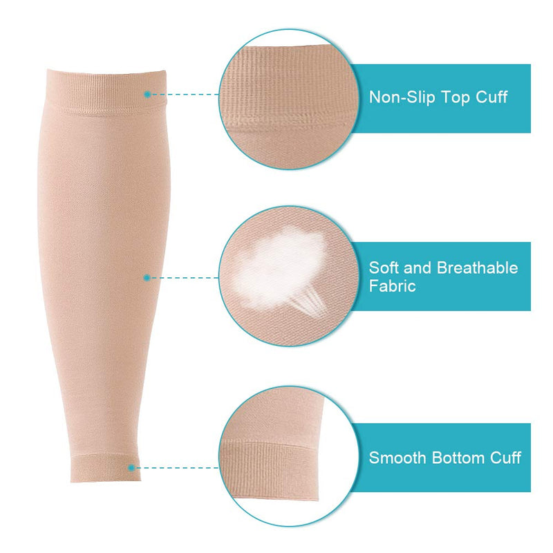 Calf Compression Stockings without Foot xx-large Skin color XL - NewNest Australia