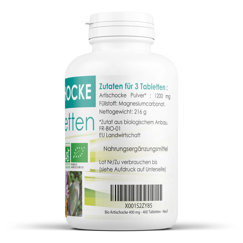Organic Artichoke 400 mg – 400 tablets - NewNest Australia