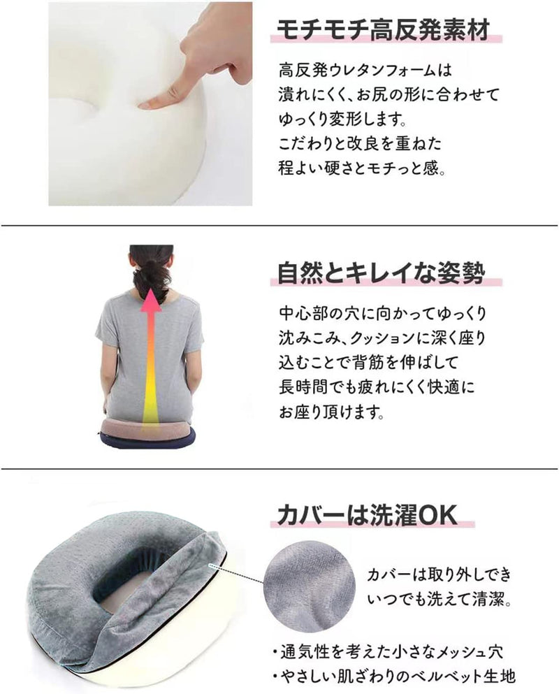 Ecosafeter Orthopedic Ring Memory Foam Cushion - Donut Cushion for Relief of Haemorrhoids and Piles, Coccyx Pain, Suitable for Wheelchair, Car Seat, Office Or Outdoor Grey - NewNest Australia