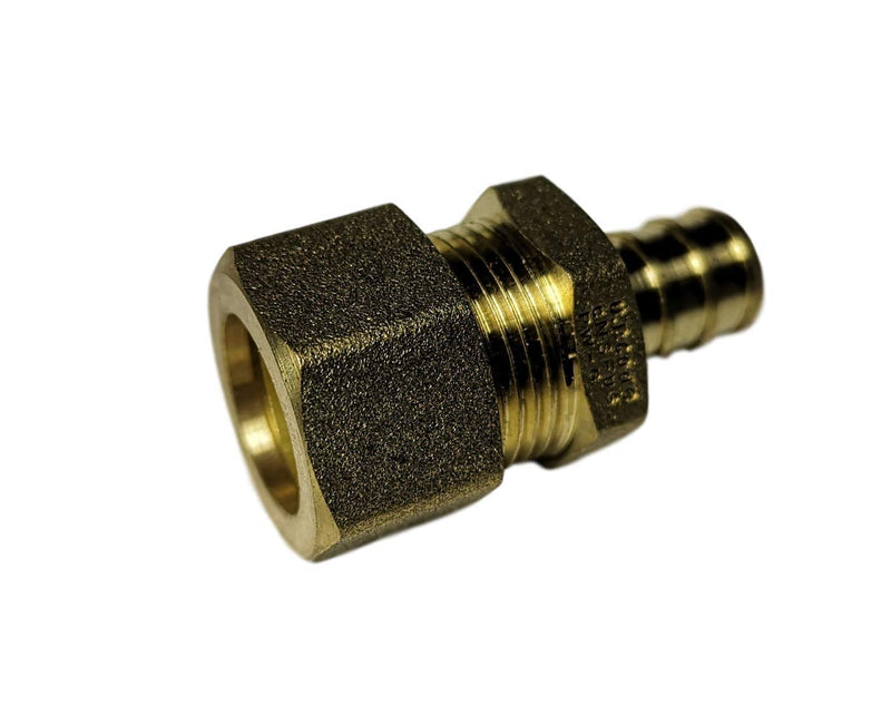 10 PIECES XFITTING 1/2" PEX X 5/8" OD COMPRESSION STRAIGHT ADAPTER, LEAD-FREE BRASS NSF, PEX B - NewNest Australia