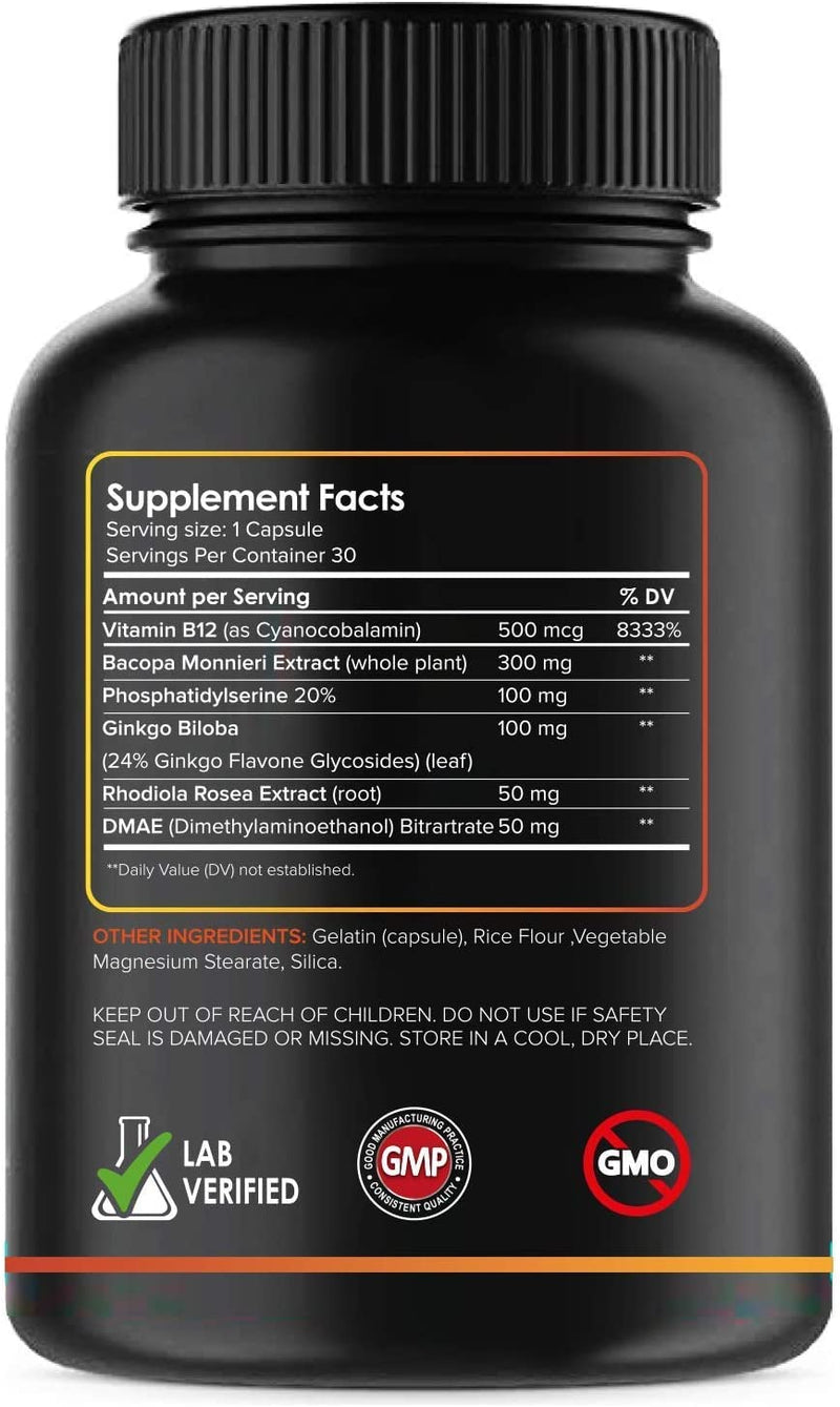 Brain Supplement Nootropics Booster (3-Pack) - Enhance Focus, Concentration, Improve Memory & Clarity - Ginkgo Biloba, Dmae, Mind Enhancement 3 Pack - NewNest Australia